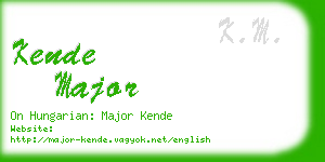 kende major business card